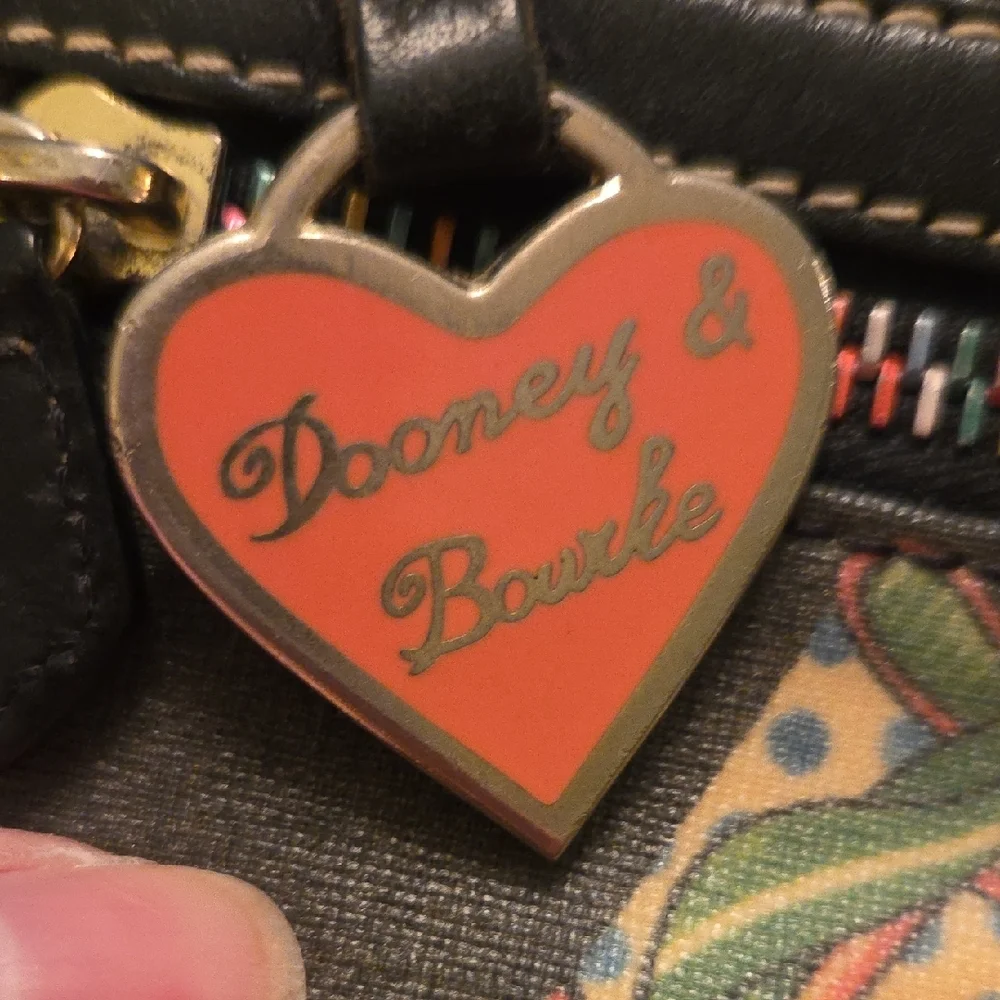 Dooney & Bourke Dark Gray Coin Bag w/Multicolor Accents & Rainbow Zippers - Picture 2 of 8